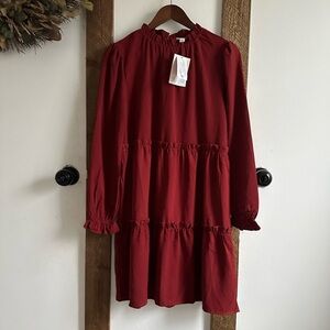 New LuLaRoe Ruffle Tiered Long Sleeve Flowy Dress Perfect for Holidays